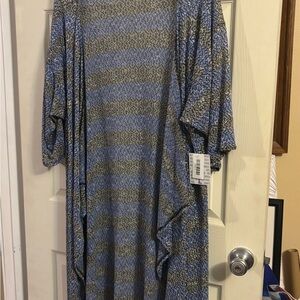 Nwt Blue and Gray Striped Kimono Cardigan